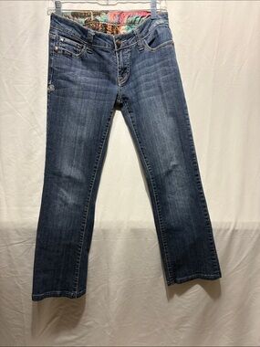 Adiktd Dark Blue Flare Jeans with Subtle Fading